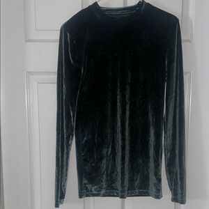 ASOS Velvet Long Sleeve Shirt - Forest Green